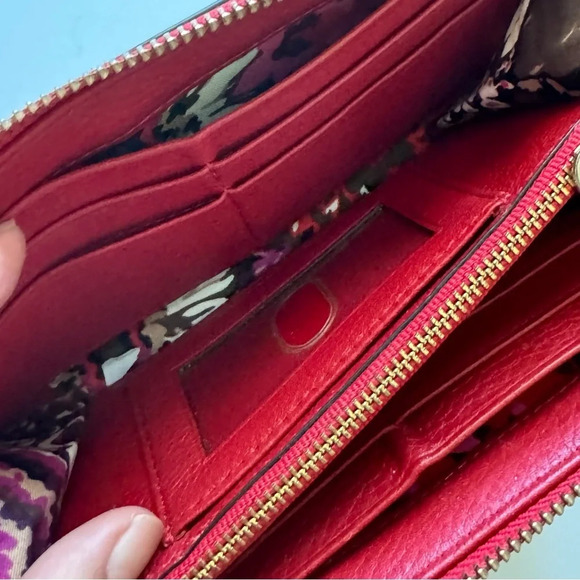 Vera Bradley Red Leather Zip Wallet - Picture 9 of 10